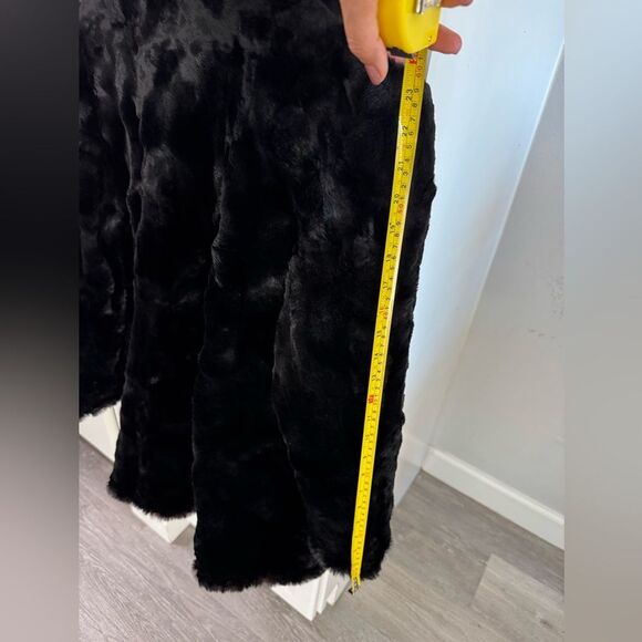 Capitol Fur Co. Real Rabbit Fur Mid-Length Coat Black Medium Vintage Luxury - Picture 5 of 7